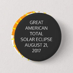 Grote Amerikaanse totale zonnecrisis aanpasbaar Ronde Button 5,7 Cm