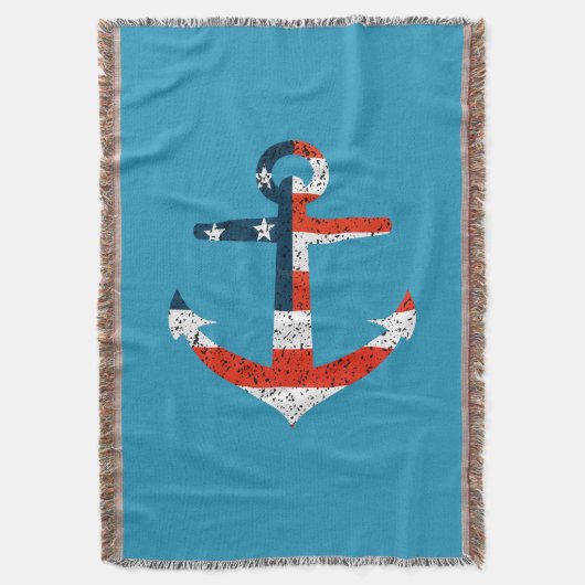 Grote Amerikaanse vlag anker Deken (Voorkant Verticaal)