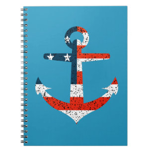 Grote Amerikaanse vlag anker Notitieboek