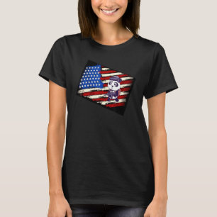 Grote Amerikaanse vlag met machinegewijze Pistolen T-shirt