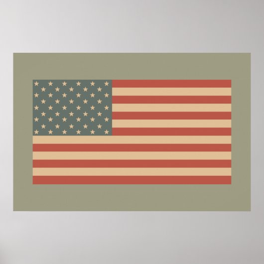 Grote  Amerikaanse vlag Wall Art Poster (Voorkant)