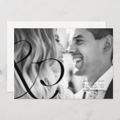 Grote Ampersand Zwart Whit Save the Date Foto Kaar Kaart (Voorkant / Achterkant)