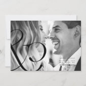 Grote Ampersand Zwart Wit Save the Date Foto Kaart (Voorkant)