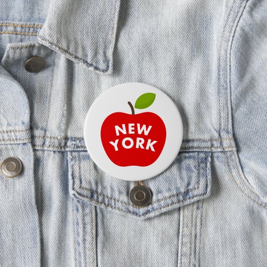 Grote appel, New York Ronde Button 7,6 Cm (In situ)