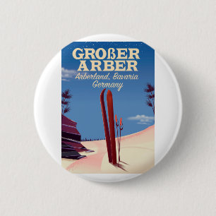 Grote Arber, Arberland, Beierse Duitse ski Ronde Button 5,7 Cm