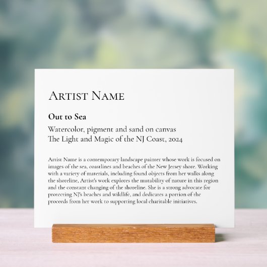 Grote Art Gallery Art Exhibit Plaques Acryl Bord (Neutraal)