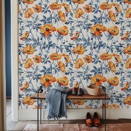 Grote Art Nouveau California Poppies Behang