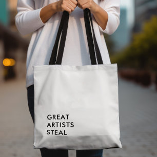 Grote artiesten Steal Black en White Tote Bag