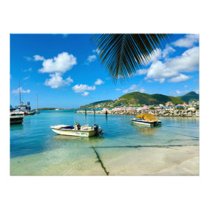 Grote baai in Philipsburg, Sint Maarten Foto Afdruk