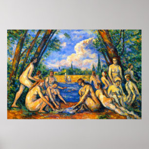Grote baders door Paul Cézanne Poster
