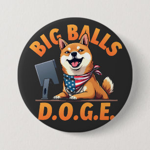 Grote Ballen Doge Departement voor Overheidseffici Ronde Button 7,6 Cm