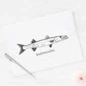 Grote Barracuda Logo Ovale Sticker (Envelop)