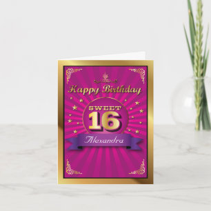 Grote Bash Roze Sweet 16 Kaart