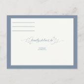 Grote Basic Border Wedding RSVP - Dusty Blue Uitnodiging Briefkaart (Achterkant)