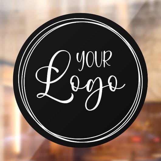 Grote bedrijven Logo Black Circle Raamsticker (Vel 2)