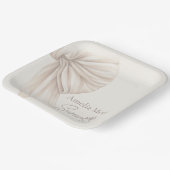 Grote Beige Bow Boho Sweet 16 Papieren Bordje (Gebogen)