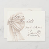 Grote Beige Bow Boho Sweet 16 Save the Date (Voorkant / Achterkant)