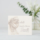 Grote Beige Bow Boho Sweet 16 Save the Date (Staand voorkant)