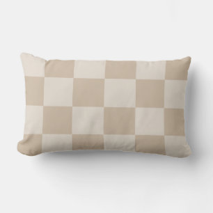 Grote Beige Dambordpatroon Kussen