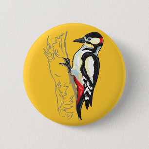 grote bevlekte specht ronde button 5,7 cm