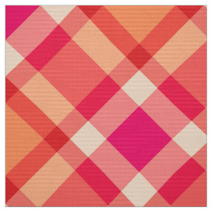 Grote Bias Pset, Oranje, koraal en Fuchsia Pink Stof