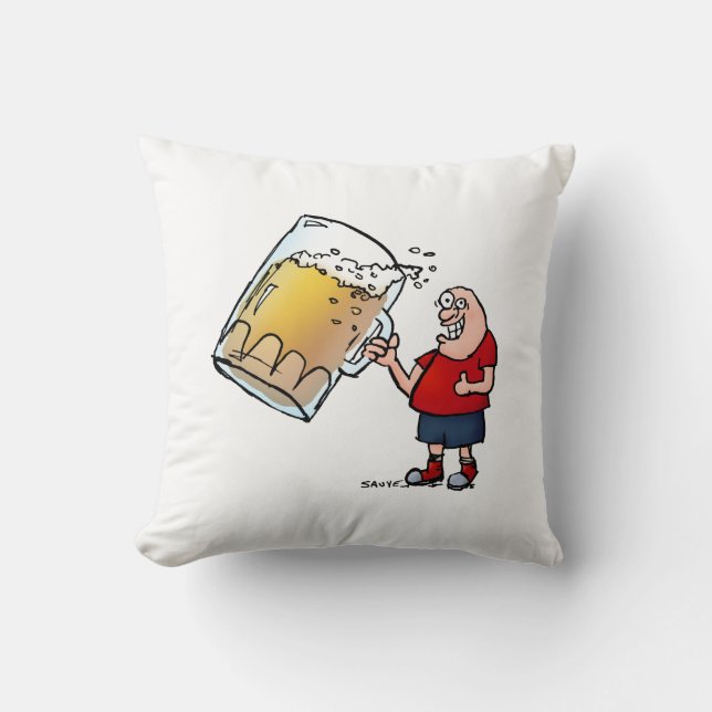 Grote Bierman Grappig Kussen (Voorkant)