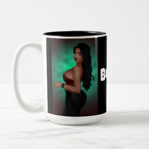 GROTE BILLEN SCHONE KOFFIEKOPPEN & BIJGLAZEN TWEEKLEURIGE KOFFIEMOK