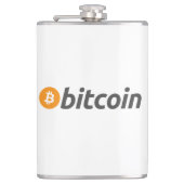Grote Bitcoin logo met oranje Bitcoin-symbool Heupfles (Voorkant)
