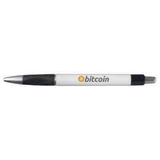 Grote Bitcoin logo met oranje Bitcoin-symbool Pen