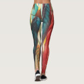 grote bladvormen in de herfstkleuren van de wedstr leggings (Achterkant)