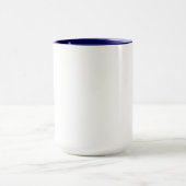 Grote blanco Mok met twee tongen blauw koffie (Midden)