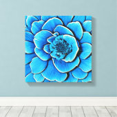 Grote blauwe Camellia bloesem Canvas Afdruk (Insitu (Houten vloer))