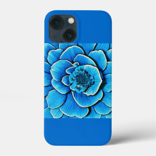 Grote blauwe Camellia bloesem iPhone 13 Mini Hoesje
