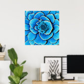 Grote blauwe Camellia bloesem Poster (Thuiskantoor)