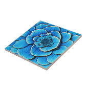 Grote blauwe Camellia bloesem Tegeltje (Zijkant)