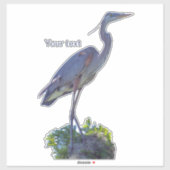 Grote Blauwe Heron die hoog staat Sticker (Vel)