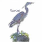 Grote Blauwe Heron die hoog staat Sticker (Voorkant)
