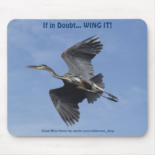 GROTE BLAUWE HERON Mousepad Muismat (Voorkant)