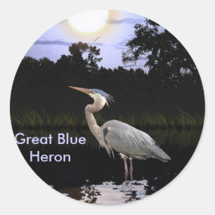 GROTE BLAUWE HERON STICKERS