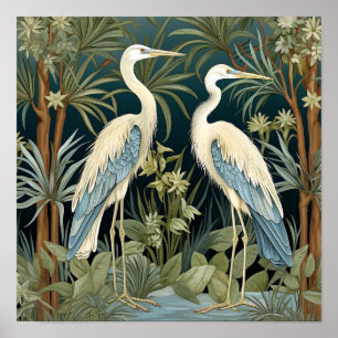 Grote Blauwe Heron Stijl Poster