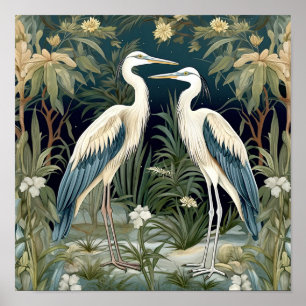 Grote Blauwe Heron  Stijl Poster