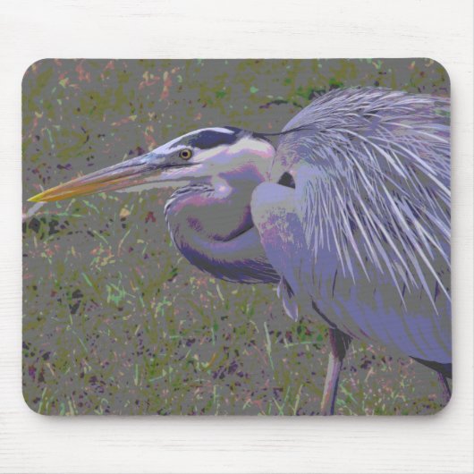 Grote Blauwe Heron-uitdaging Muismat (Voorkant)