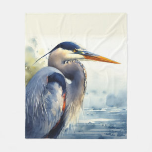 Grote Blauwe Heron Wildlife Wetlands Vogelkunst Na Fleece Deken