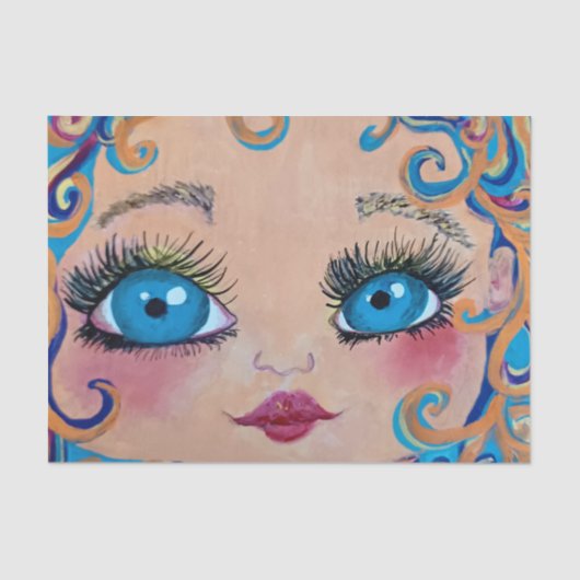 grote blauwe ogen tissuepapier (Voorkant)