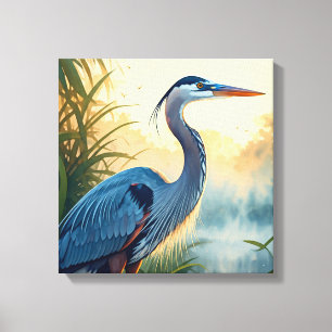 Grote Blauwe Reiger Everglades National Park Flori Canvas Afdruk