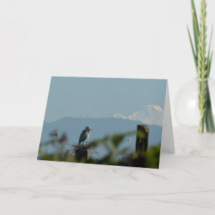 Grote Blauwe Reiger Gelukkig Vakantie Kaart