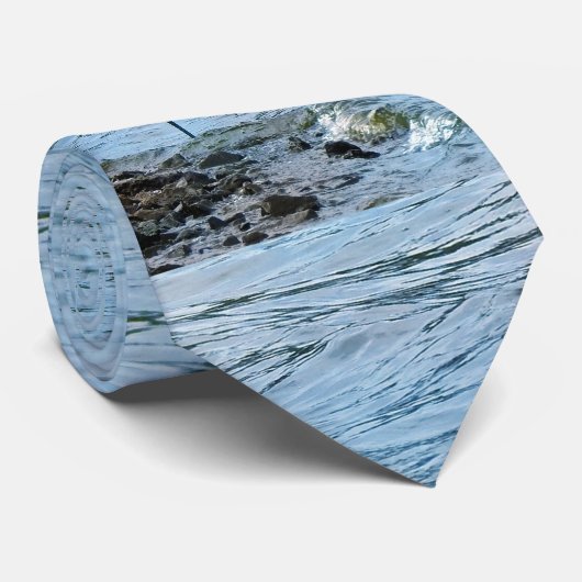 Grote blauwe reiger in het water stropdas (Opgerold)