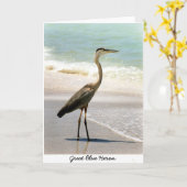 Grote Blauwe Reiger Kaart (Gele Bloem)