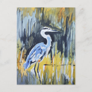 Grote Blauwe Reiger Moeras Expressionist Briefkaart