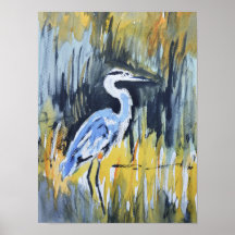 Grote Blauwe Reiger Moeras Expressionist